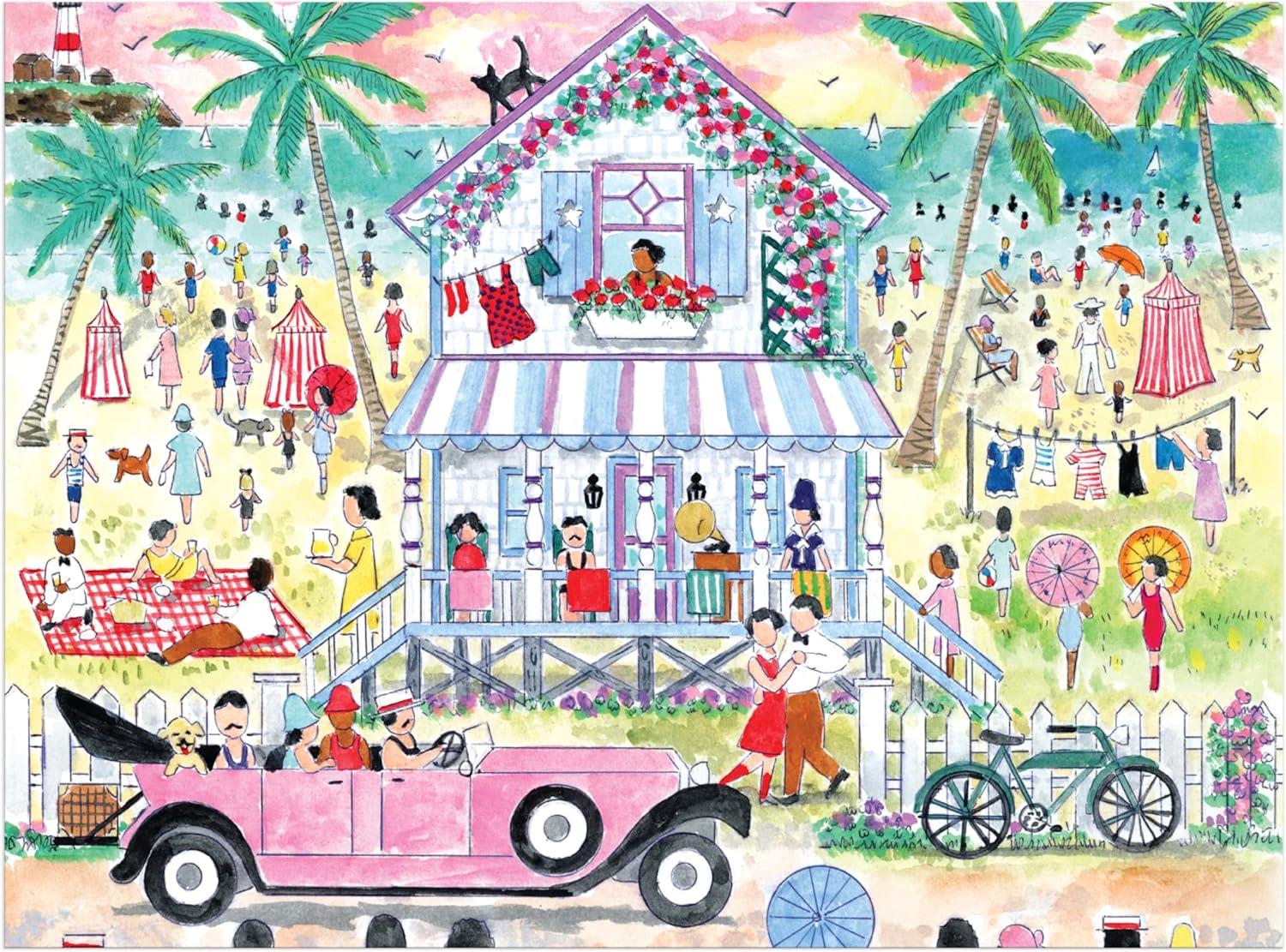 Galison Roaring 20s Beach House, Michael Storrings Jigsaw Puzzle (1000 Pieces)