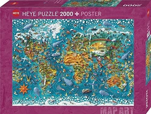 Heye Miniature World Map Art Jigsaw Puzzle (2000 Pieces)