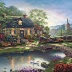 Schmidt Kinkade Stoney Creek Cottage Jigsaw Puzzle (1000 Pieces) DAMAGED BOX