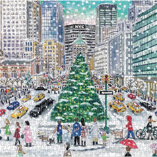 Galison Snowfall on Park Avenue, Michael Storrings Jigsaw Puzzle (1000 Pieces) DAMAGED