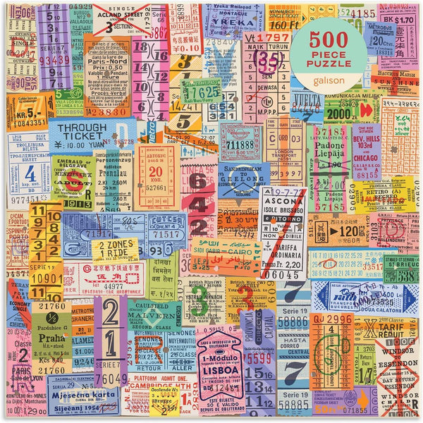 Galison Vintage Travel Tickets Jigsaw Puzzle (500 Pieces)