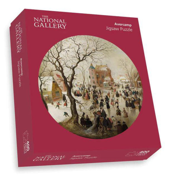 A Winter Scene with Skaters near a Castle - National Gallery Circular Jigsaw Puzzle (400 Pieces)