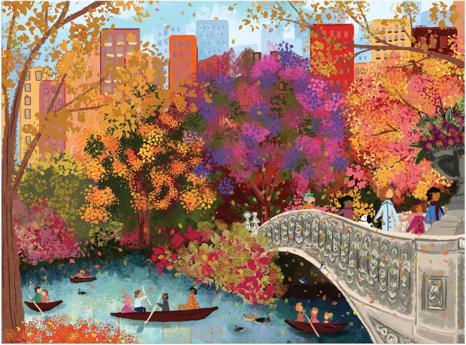 Galison Autumn on Bow Bridge, Joy Laforme Jigsaw Puzzle (1000 Pieces)