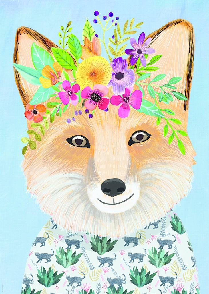 Heye  Friendly Fox, Floral Friends Jigsaw Puzzle (1000 Pieces)