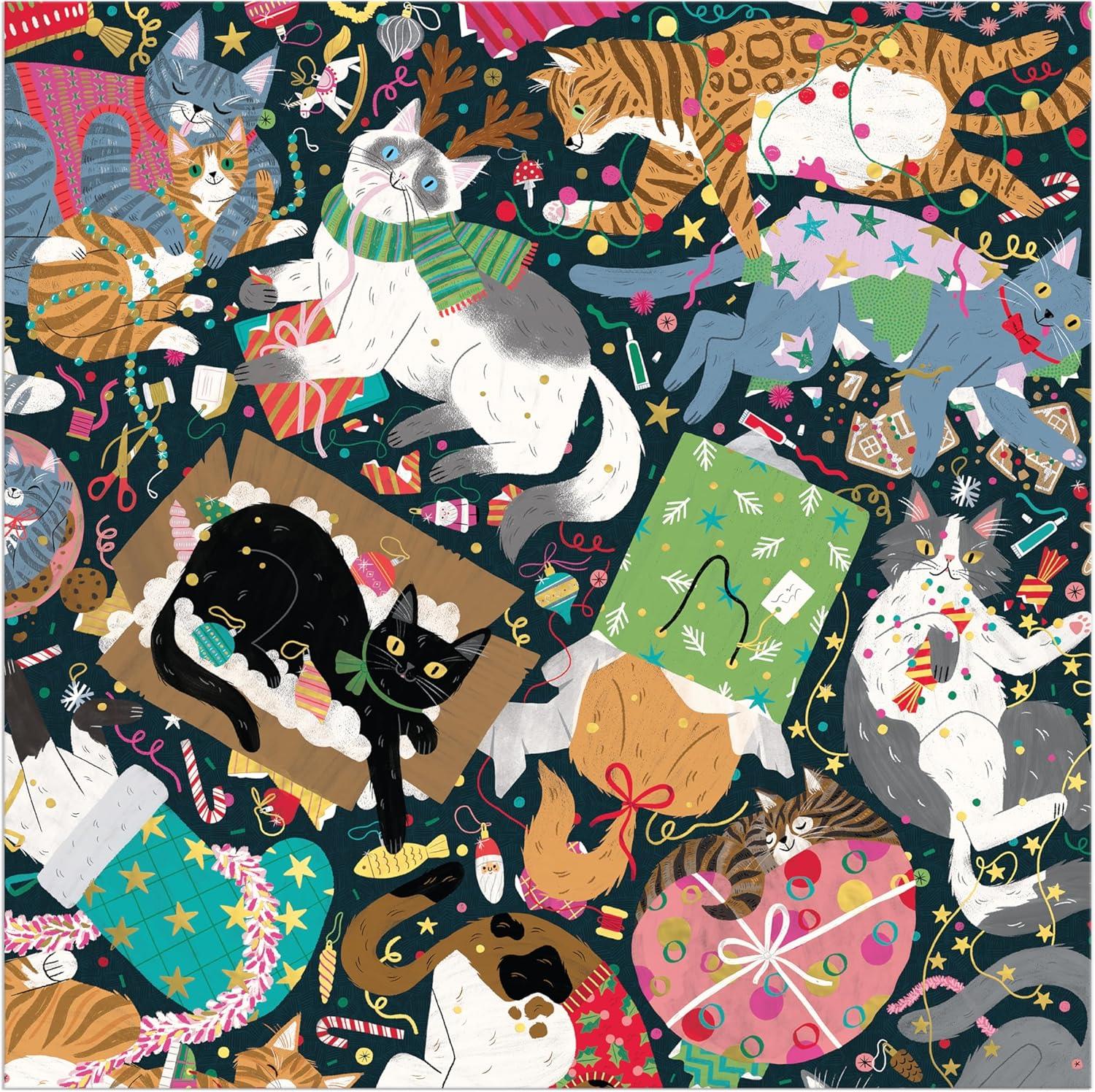 Galison Catmas Chaos Foil Jigsaw Puzzle (500 Pieces)