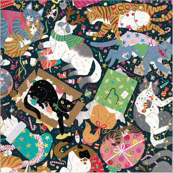 Galison Catmas Chaos Foil Jigsaw Puzzle (500 Pieces)