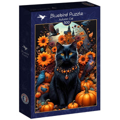 Bluebird Autumn Cat Jigsaw Puzzle (500 Pieces)
