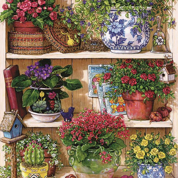 Cobble Hill Flower Cupboard Jigsaw Puzzle (500 XL Pieces) DAMAGED BOX