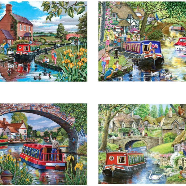 House of Puzzles Cruising The Canals Jigsaw Puzzle (4 x 500 Pieces)