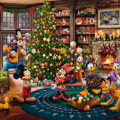 Schmidt Thomas Kinkade Disney Mickey & Minnie Trimming The Tree Jigsaw Puzzle (1000 Pieces)