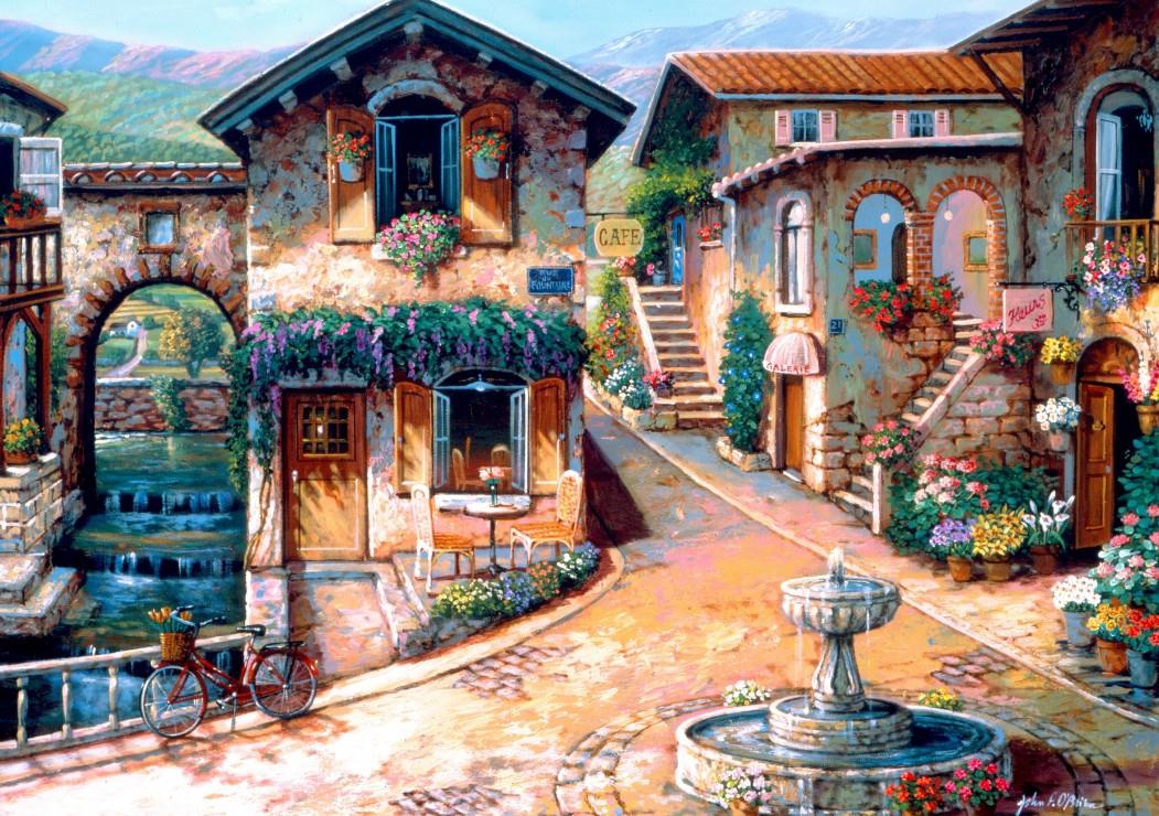 Bluebird The Fountain On The Square Jigsaw Puzzle (1000 Pieces)