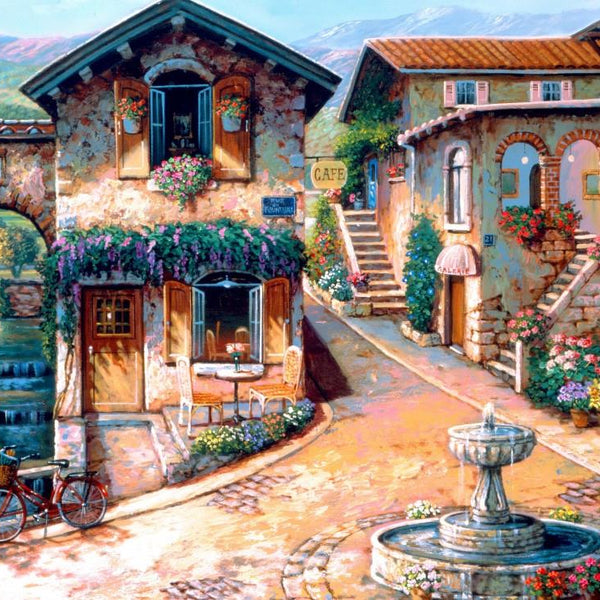 Bluebird The Fountain On The Square Jigsaw Puzzle (1000 Pieces)