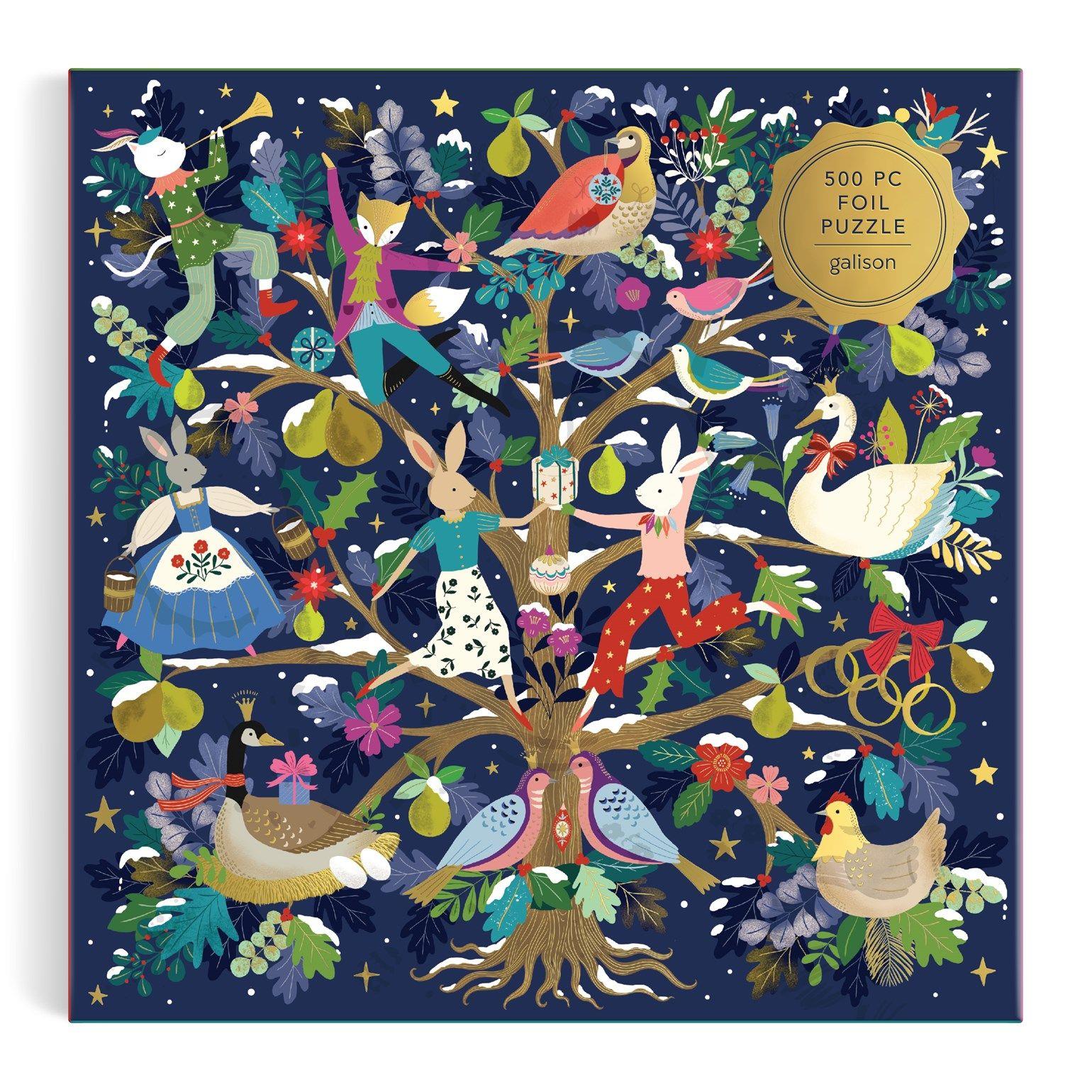 Galison 12 Days of Joy Foil Jigsaw Puzzle (500 Pieces)