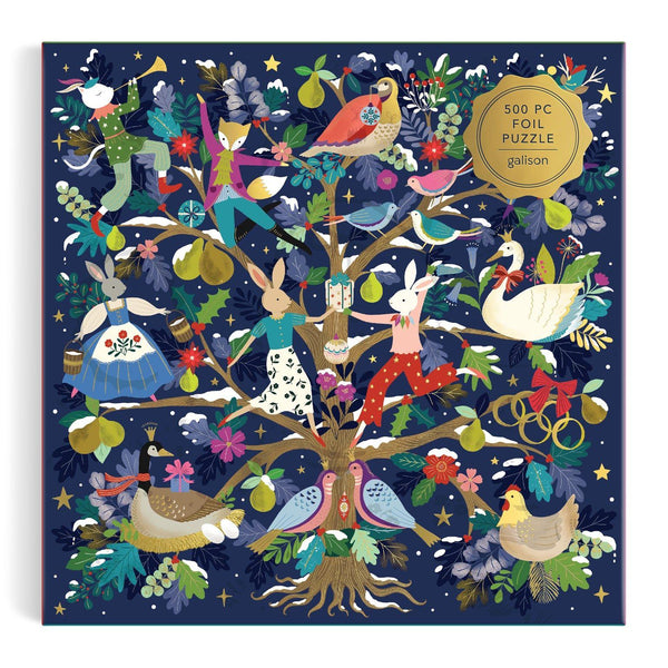 Galison 12 Days of Joy Foil Jigsaw Puzzle (500 Pieces)