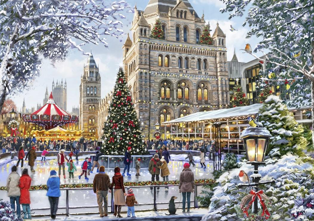 Bluebird Skating Outside Natural History Museum Jigsaw Puzzle (2000 Pieces)