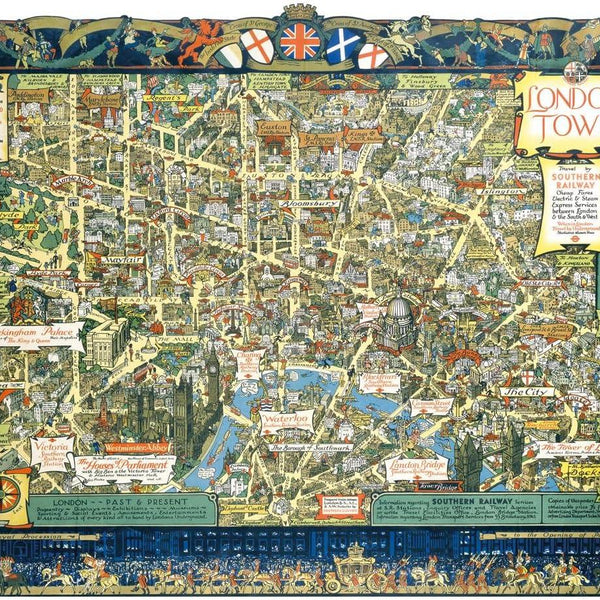 Gibsons London Town by Southern Railway Jigsaw Puzzle (1000 Pieces) DAMAGED BOX