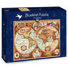 Bluebird Vintage Map Jigsaw Puzzle (1000 Pieces)