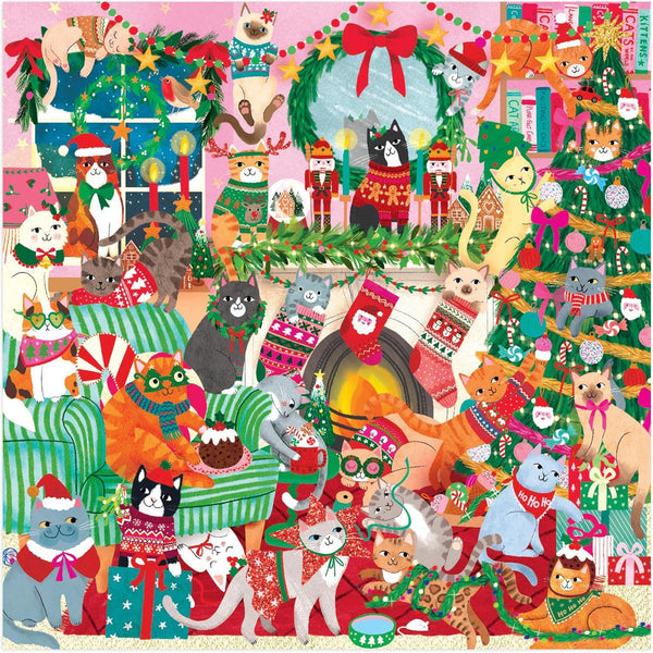 Galison Merry Catmas! Jigsaw Puzzle (500 Pieces)