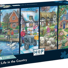 House of Puzzles Life in the Country Jigsaw Puzzles (4 x 500 Pieces)