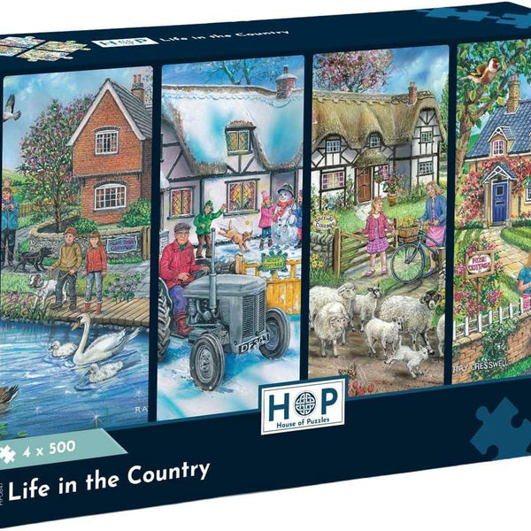 House of Puzzles Life in the Country Jigsaw Puzzles (4 x 500 Pieces)