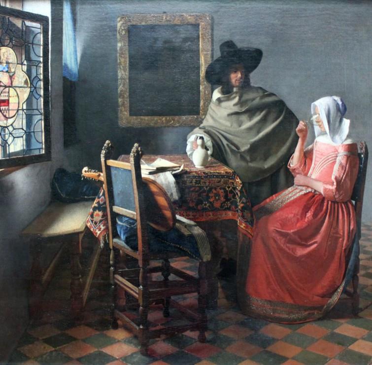 Grafika Johannes Vermeer - The Glass of Wine, 1658-1660 Jigsaw Puzzle (1000 Pieces)