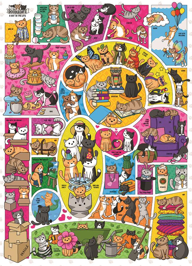 Cobble Hill Doodlecats Jigsaw Puzzle (1000 Pieces)