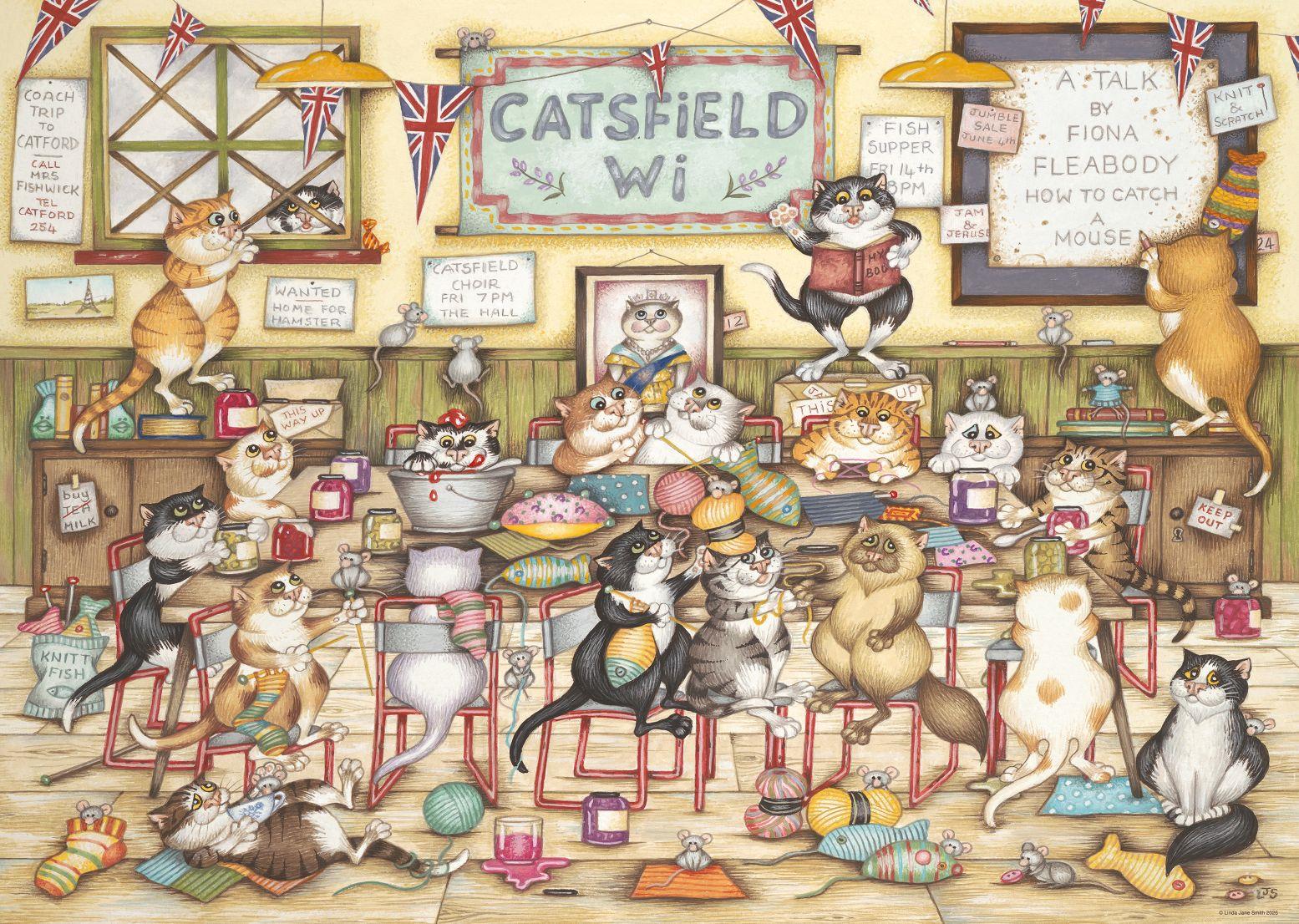 Ravensburger Crazy Cats: At the WI Jigsaw Puzzle (1000 Pieces)