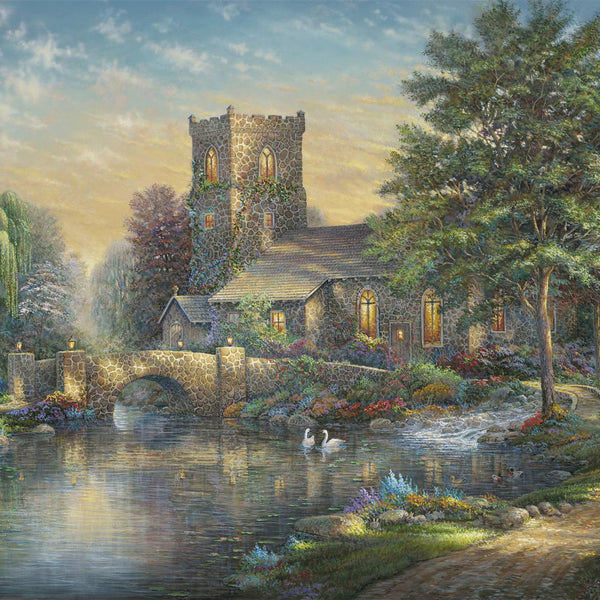 Schmidt Thomas Kinkade: Willow Wood Chapel Jigsaw Puzzle (1000 Pieces) DAMAGED BOX