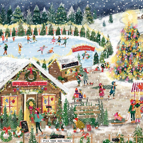 Falcon Deluxe Winter Village Jigsaw Puzzle (1000 Pieces)