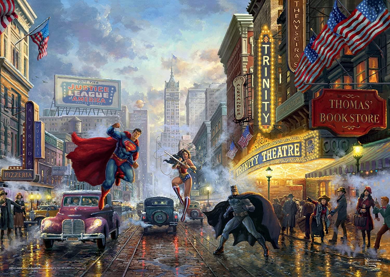 Schmidt Thomas Kinkade: Batman, Superman and Wonder Woman Jigsaw Puzzle (1000 Pieces)
