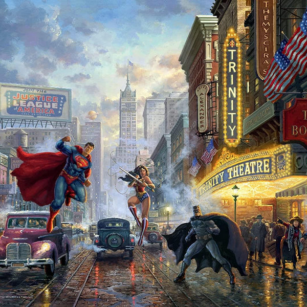 Schmidt Thomas Kinkade: Batman, Superman and Wonder Woman Jigsaw Puzzle (1000 Pieces)