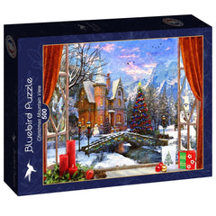 Bluebird Christmas Mountain View Jigsaw Puzzle (500 Pieces)