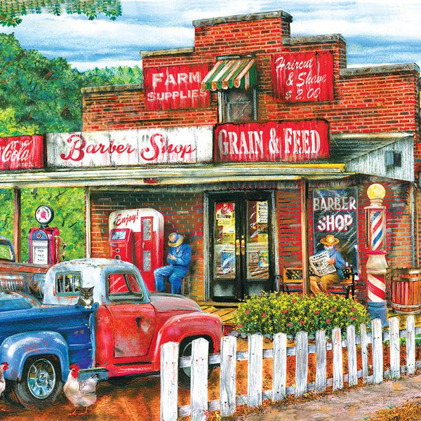 Sunsout Saturday Morning at the Shop, Tom Wood Jigsaw Puzzle (1000 Pieces)