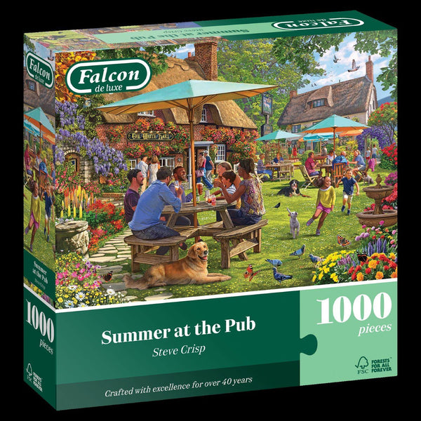 Falcon Deluxe Summer at the Pub Jigsaw Puzzle (1000 Pieces) DAMAGED BOX