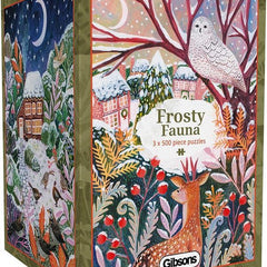Gibsons Frosty Fauna Jigsaw Puzzles in Gift Box (3 x 500 Pieces)