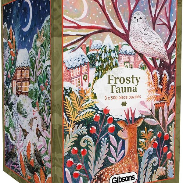 Gibsons Frosty Fauna Jigsaw Puzzles in Gift Box (3 x 500 Pieces)