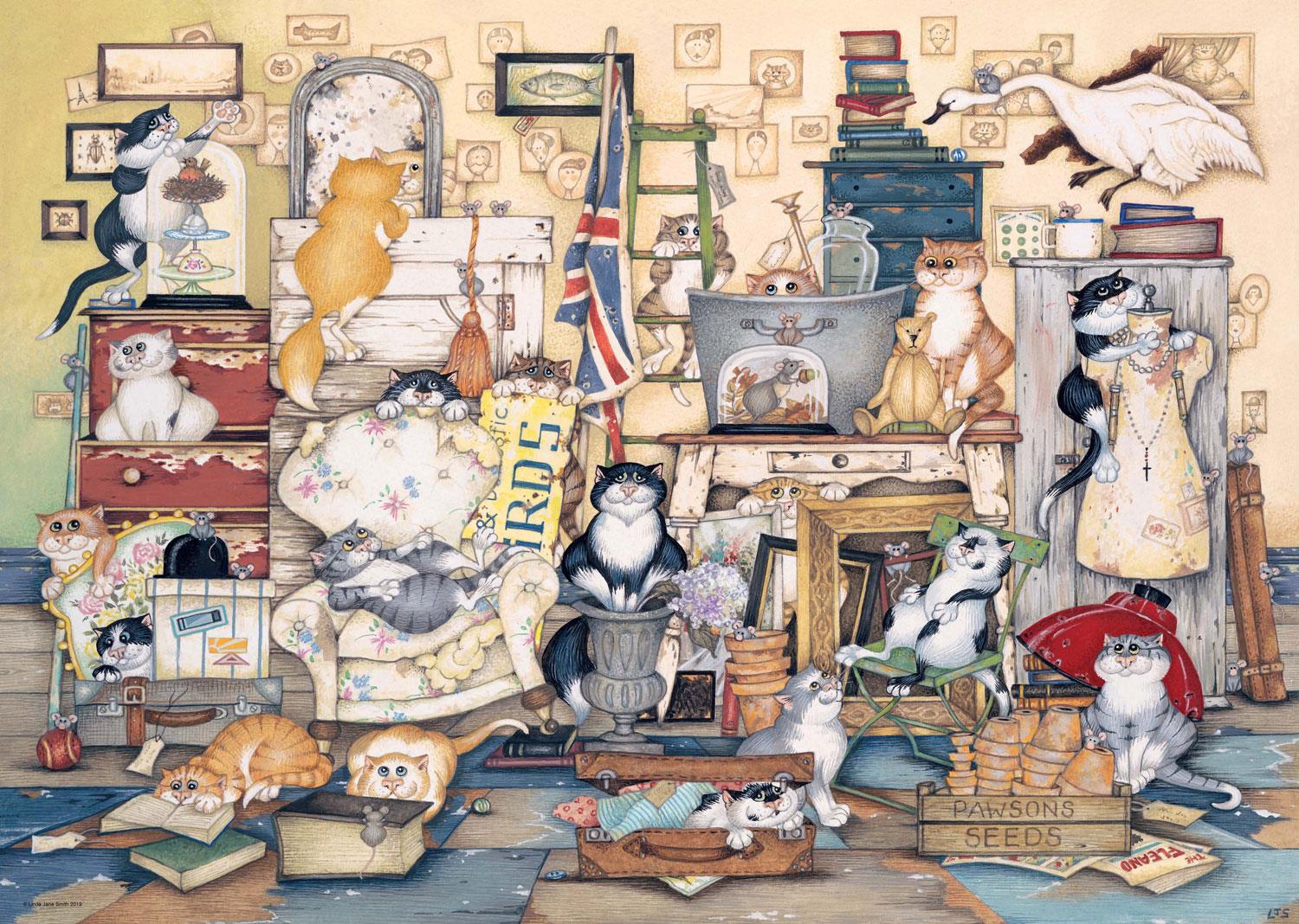 Ravensburger Crazy Cats Go Salvage Hunting Jigsaw Puzzle (1000 Pieces)