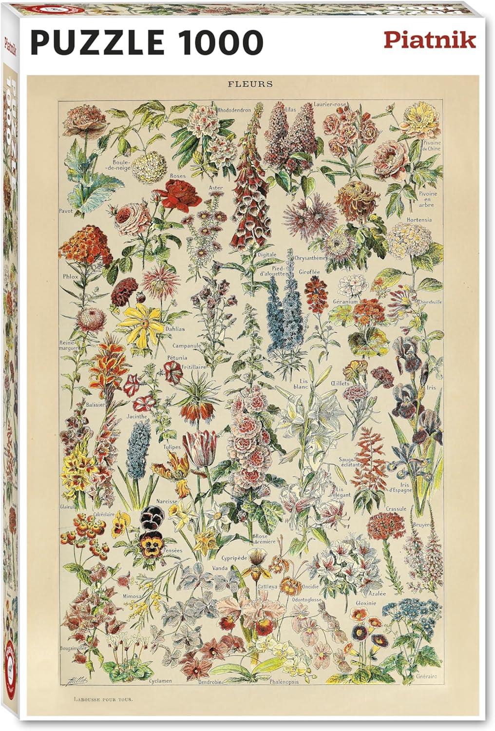 Piatnik Fleurs, Adolphe Millot  Jigsaw Puzzle (1000 Pieces)