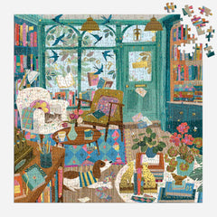 Galison Bookshop Afternoon Foil Jigsaw Puzzle (500 Pieces)