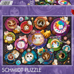 Schmidt Coffee Art Kittens Jigsaw Puzzle (500 Pieces)