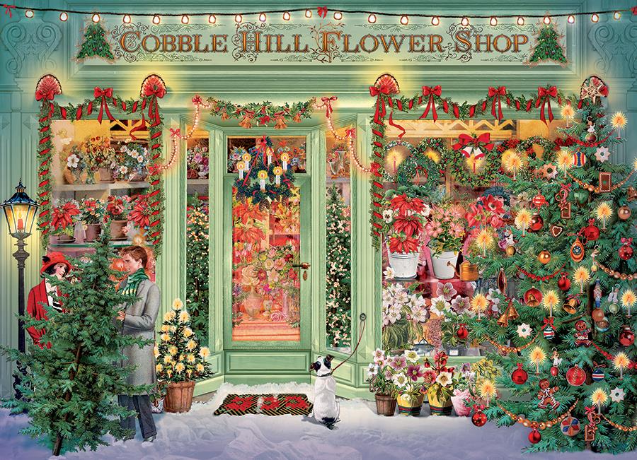 Cobble Hill Christmas Flower Shop Jigsaw Puzzle (1000 Pieces)