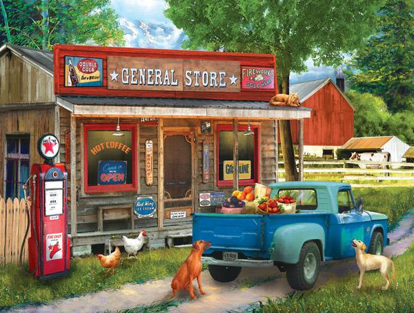 Sunsout A Stop at the Store - Tom Wood Jigsaw Puzzle (1000 Pieces)
