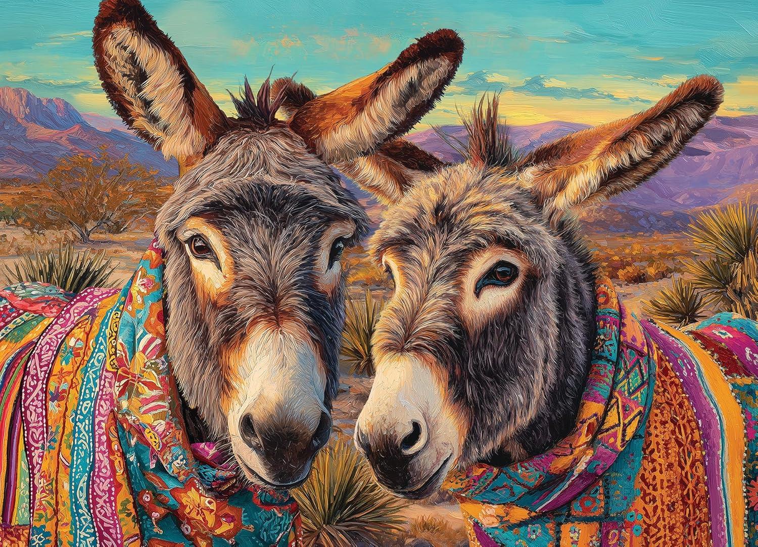 Cobble Hill Dos Burros (Donkeys) Jigsaw Puzzle (500 XL Pieces)