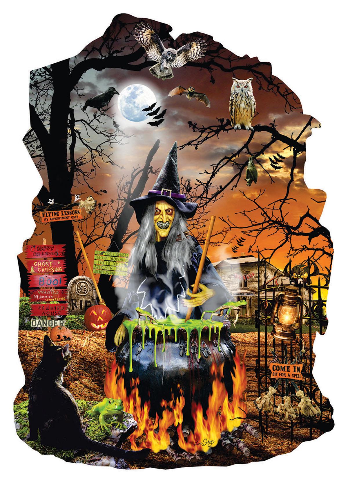 Sunsout Witch's Brew - Lori Schory Shaped Jigsaw Puzzle (1000 Pieces)