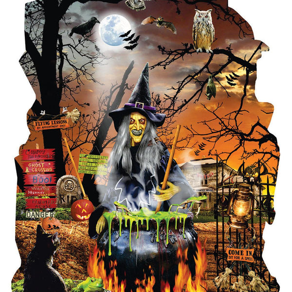 Sunsout Witch's Brew - Lori Schory Shaped Jigsaw Puzzle (1000 Pieces)