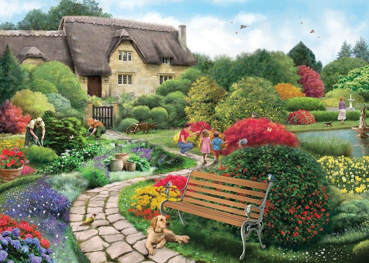 Falcon Deluxe Cottage Gardens Jigsaw Puzzle (1000 Pieces)
