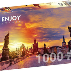 Enjoy Charles Bridge at Sunset, Prague Jigsaw Puzzle (1000 Pieces)