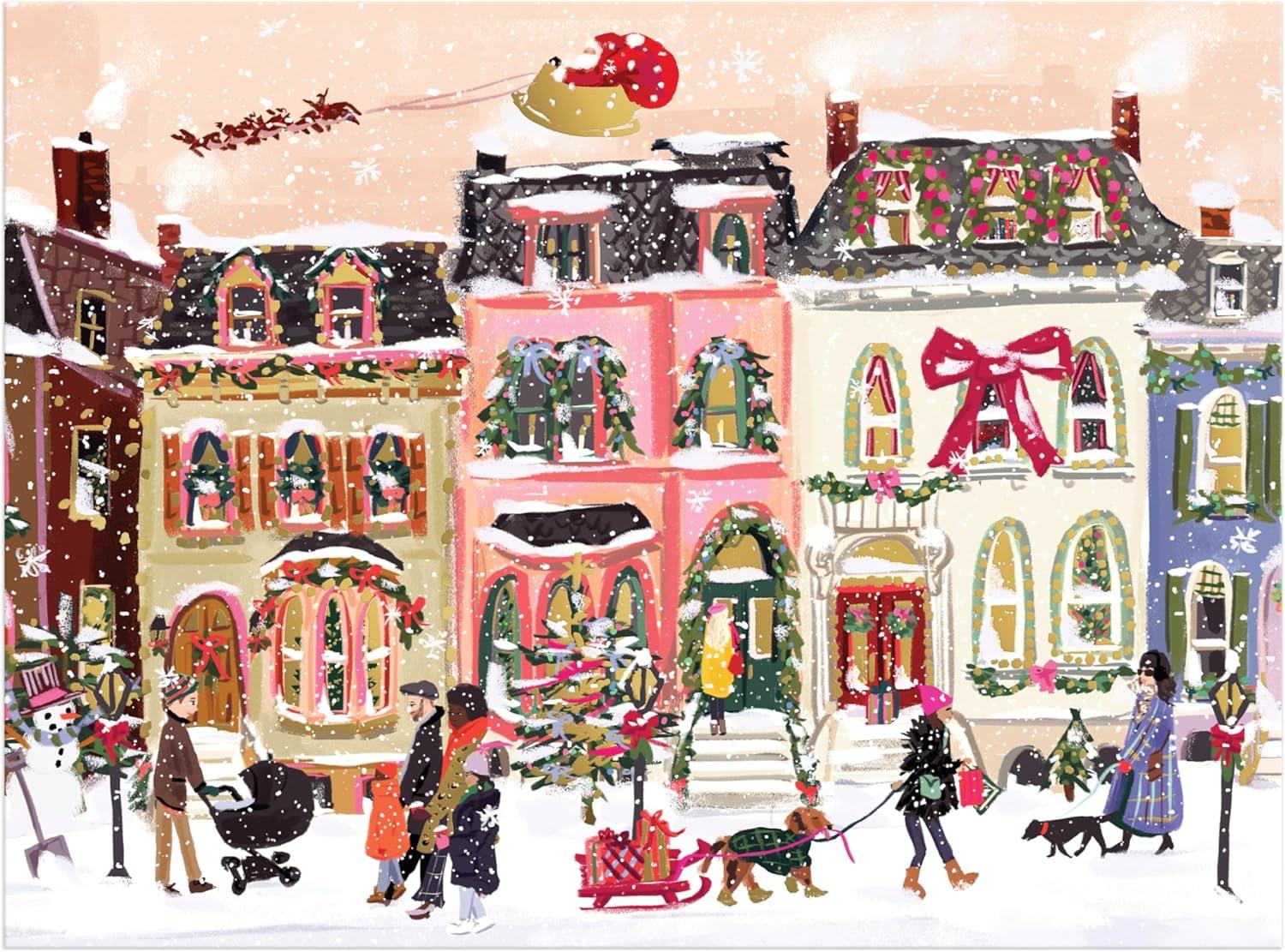 Galison Snowfall on Main Street Foil Jigsaw Puzzle (1000 Pieces)