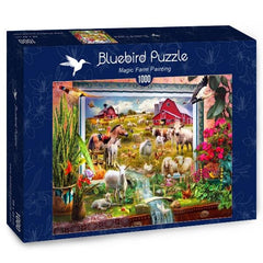 Bluebird Magic Farm Painting Jigsaw Puzzle (1000 Pieces)
