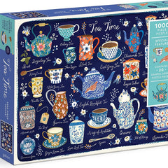 Galison Tea Time Jigsaw Puzzle with Shaped Pieces (1000 Pieces)